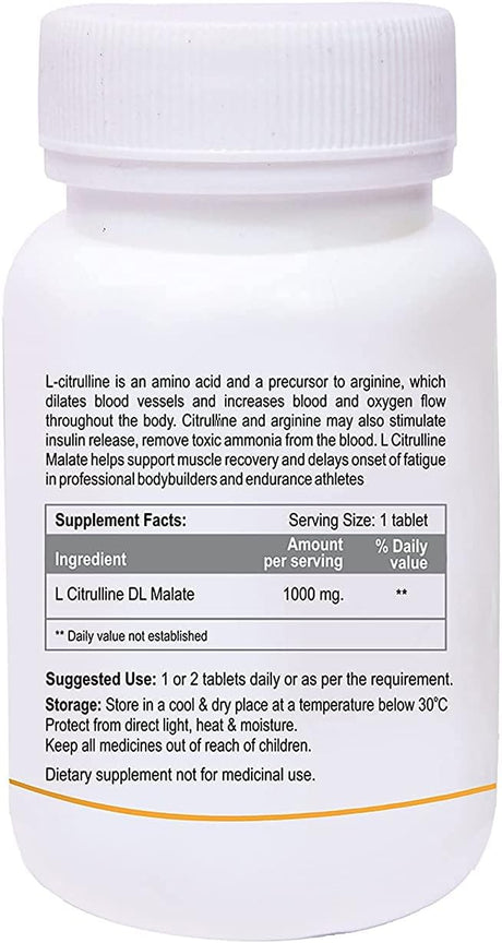 Biotrex L Citrulline DL Malate 1000Mg - 60 Tablets, Pack of 2