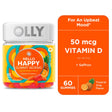 OLLY Hello Happy Gummy Worms, Mood Balance Support Supplement, Vitamin D, Tropical, 60 Ct