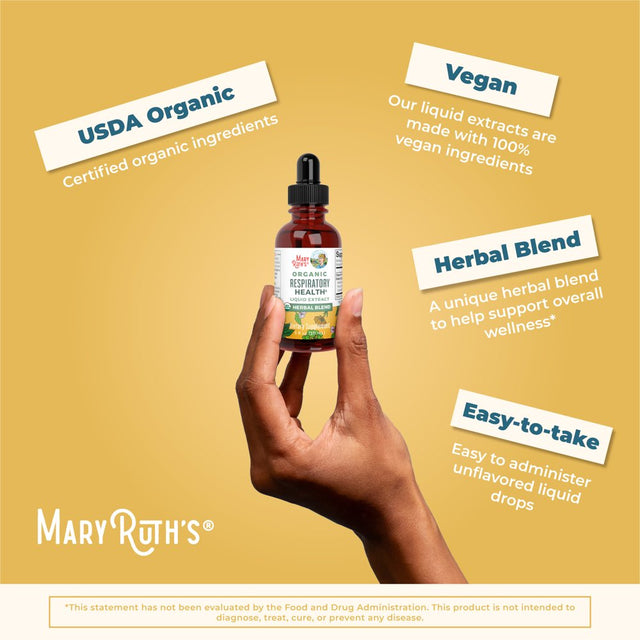 Maryruth'S | USDA Organic Respiratory Health Liquid Drops | Herbal Supplement | Vegan, Non-Gmo | 1 Fl Oz / 30 Ml