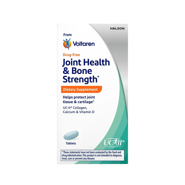 Joint Health & Bone Strength Dietary Supplement from Voltaren, with UC-II® Collagen, Calcium, and Vitamin D – 30 Count Bottle