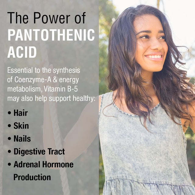 Solaray Pantothenic Acid 500Mg | Vitamin B-5 for Coenzyme-A Production & Energy Metabolism | for Hair, Skin, Nails & Digestive Support | 250 Vegcaps