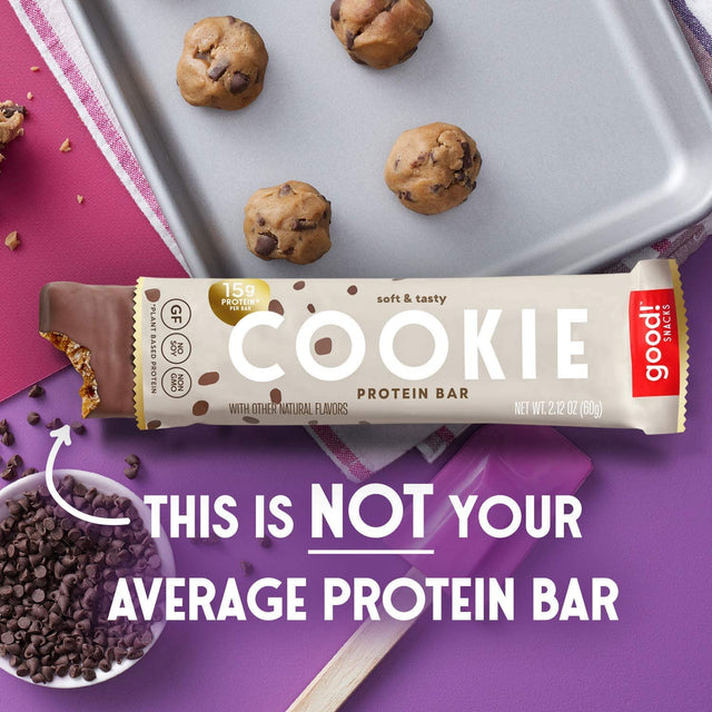 Good! Snacks Vegan Protein Bars Bundle, Cookie Dough & Peanut Butter (24 Bars) Gluten-Free, Plant Based, Low Sugar, High Protein Meal Replacement, Healthy Snacks for Energy, 15G Protein