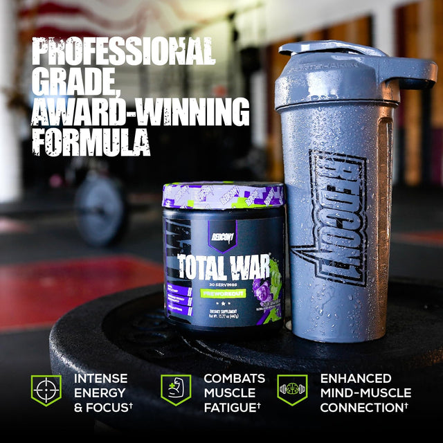 REDCON1 Total War Pre Workout - L Citrulline, Malic Acid, Green Tea Leaf Extract for Pump Boosting Pre Workout for Women & Men - 3.2G Beta Alanine to Reduce Exhaustion, Vice City 30 Servings