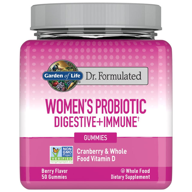 Garden of Life Dr. Formulated Women'S Probiotic Gummies | 2 Billion CFU | Vitamin D | 50Ct