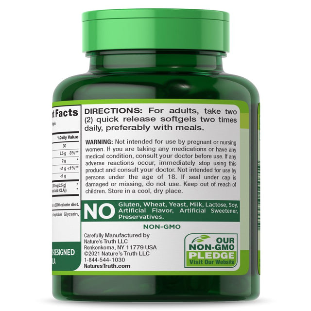 CLA Supplement 1250 Mg | 50 Softgel Pills | Conjugated Linoleic Acid | Non-Gmo, Gluten Free | by Nature'S Truth