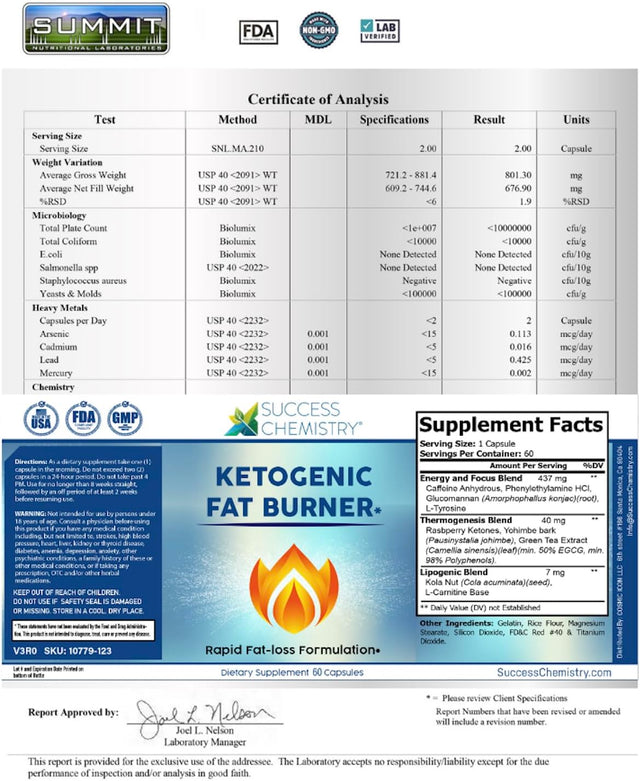 Ketogenic Fat Burner Women & Men - Burn Belly Fat Fast - Carb Blocker - Weight Loss - Focus - Achieve Perfect Ketosis - Diet Pill - Non GMO - 60 Veggie Caps