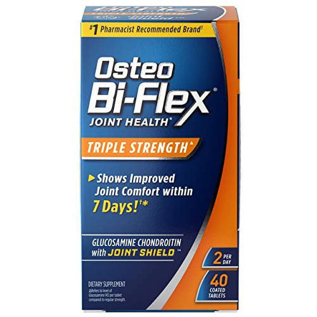 Osteo Bi-Flex Triple Strength(5), Glucosamine Chondroitin with Vitamin C Joint Health Supplement, Coated Tablets, 40 Count