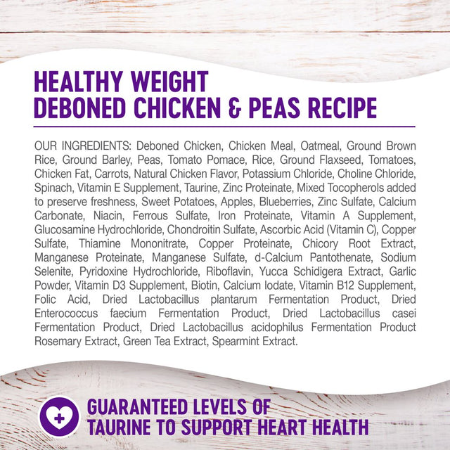 Wellness Complete Health Natural Dry Healthy Weight Dog Food, Chicken & Peas, 26-Pound Bag