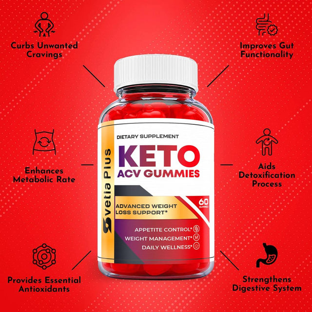 (2 Pack) Vetia plus Keto ACV Gummies - Supplement for Weight Loss - Energy & Focus Boosting Dietary Supplements for Weight Management & Metabolism - Fat Burn - 120 Gummies