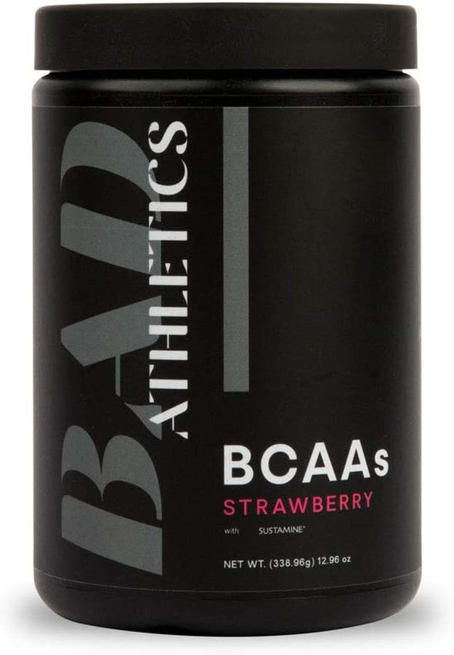 Bad Athletics Strawberry BCAAS for Women | Branch Chain Amino Acids Help Repair and Maintain Muscle Mass | Stimulant Free, Hydration Blend & Scientifically Proven 2:1:1 BCAA Ratio | 30 Servings