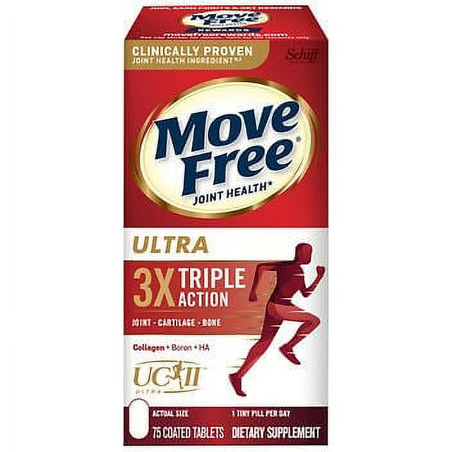 Schiff Move Free Ultra Triple-Action Tablets (75 Count) (Pack of 6)