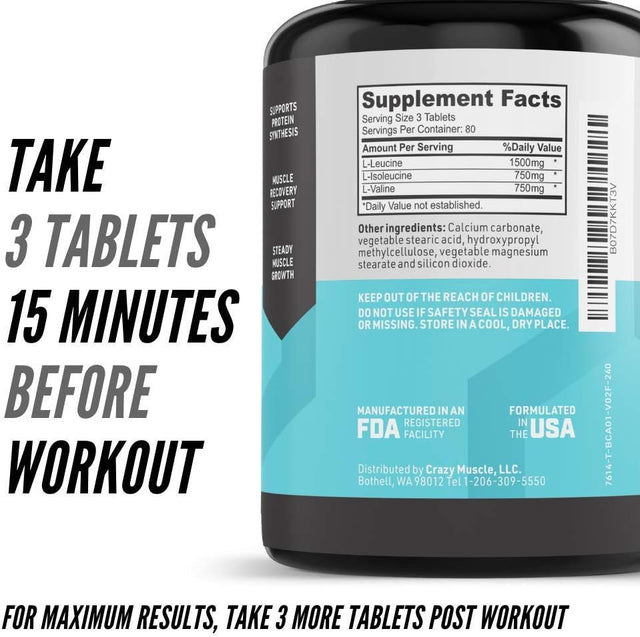 Crazy Muscle the Basics: Test 1 Boost Is a Must-Have with BCAA (2 Month Supply)