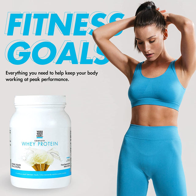 Yes You Can! Whey Protein Powder, High Protein Snack, Gluten-Free Protein Powder Contains Iron and Vitamin D, Protein Shake Powder for On-The-Go Filling Snacks - (Vanilla)