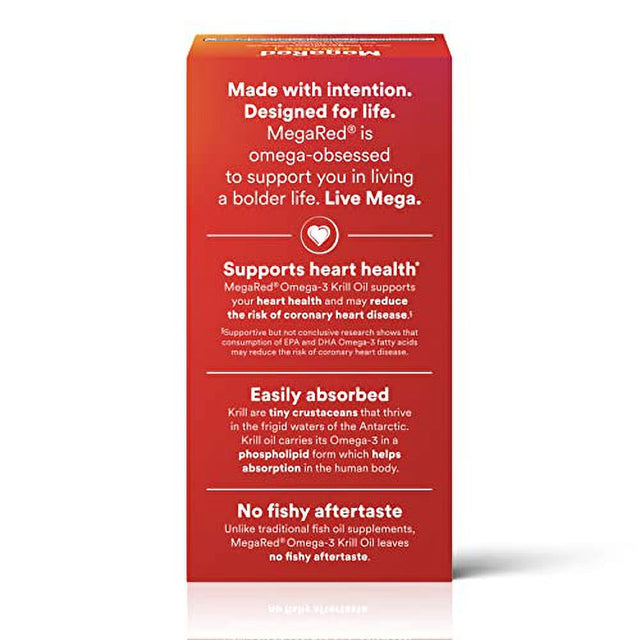 Megared Advanced 4 in 1 Omega-3 Fish Oil & Krill Oil Softgels, 500 Mg, 40 Ct, 2 Pack