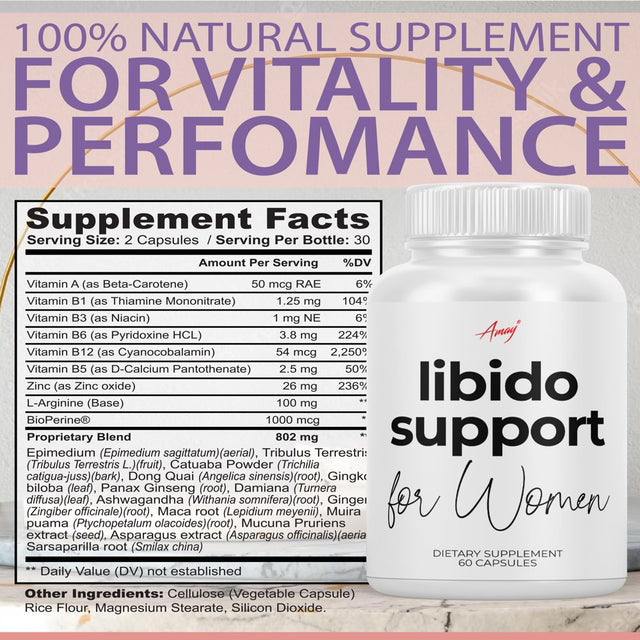 40+ Female Enhancement Pills - Libido Support for Excitement, Desire and Energy Support, Boost Mood & Balance Hormones Naturally - Vitamins for Women - PMS & Menopause Relief