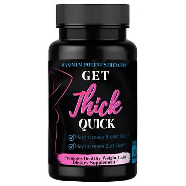 Natural Max Strength Get Thick Quick Weight Gain + Longer Hair Pills - Black Version