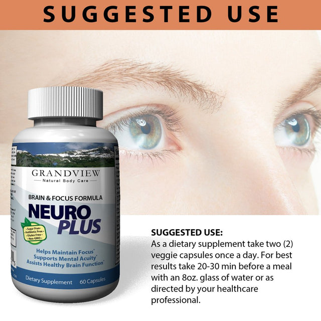 Neuroplus Brain Booster - Supports Mental Alertness, Memory, Focus, and Concentration