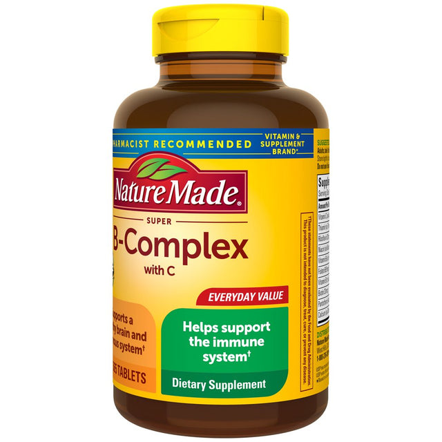 Nature Made Super B Complex with Vitamin C and Folic Acid Tablets, Dietary Supplement, 365 Count