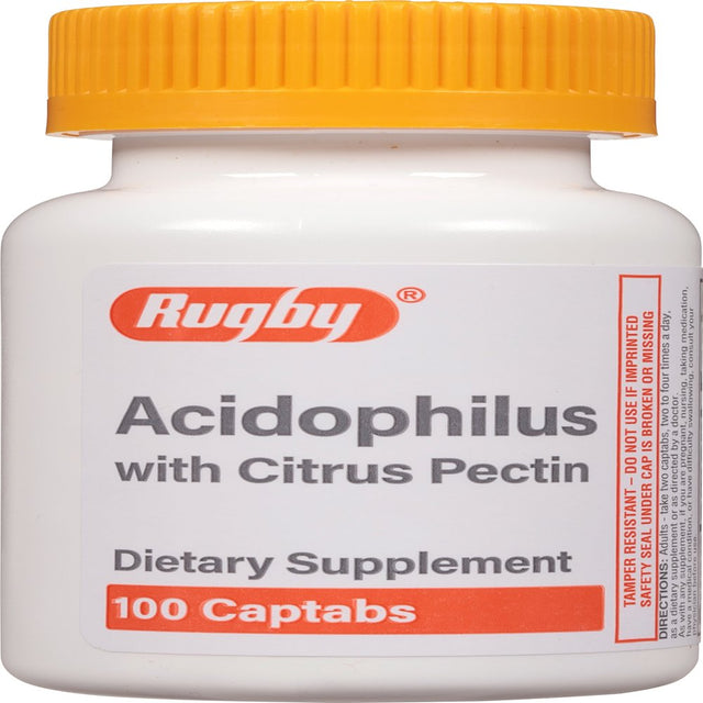 Rugby Acidophilus with Citrus Pectin 50 Million Cfu 100 Tabs