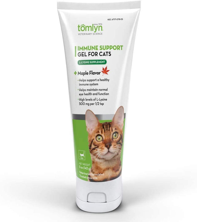 Tomlyn Immune Support Daily L-Lysine Supplement, Maple-Flavored Lysine Gel for Cats and Kittens, 3.5Oz