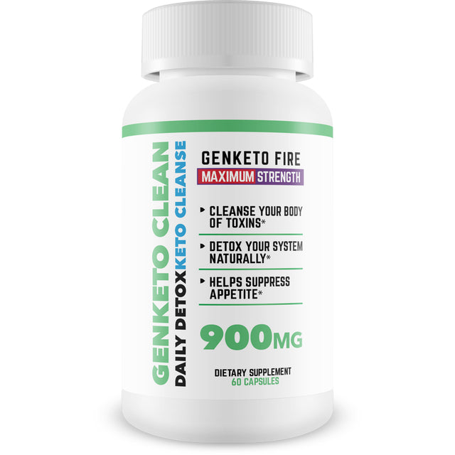 Genketo Clean - Weight Loss & Daily Detox Keto Cleanse - Help Cleanse Your Body of Toxins - Detox Your System Naturally - Helps Suppress Appetite - Gen Keto Fire Cleanse Genketo Pills - 30 Servings