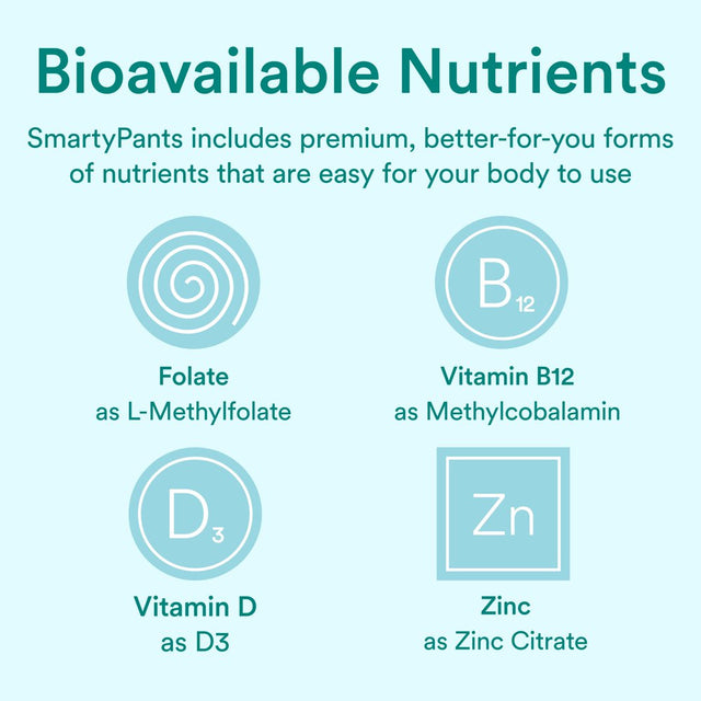 Smartypants Prenatal & Postnatal Multi Gummy Vitamins with Folate, B12 & D3- 60Ct