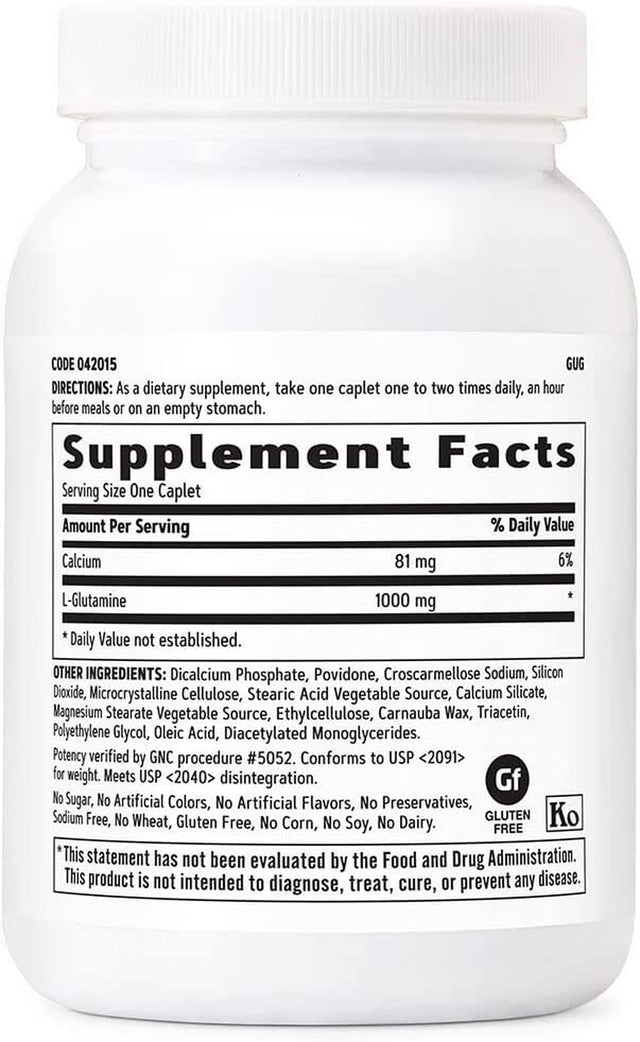 GNC L-Glutamine 1000 Mg - 100 Vegetarian Caplets