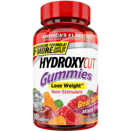 Hydroxycut Weight Loss Supplement Mixed Fruit Gummies 60 Count