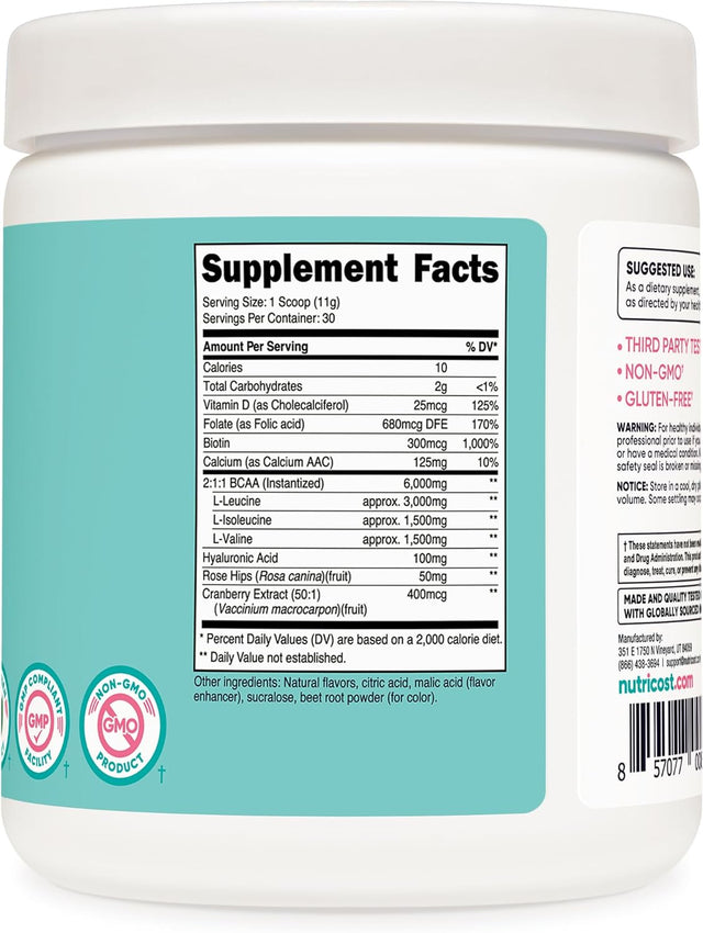 Nutricost BCAA for Women (Strawberry Lemonade, 30 Servings) - Formulated Specifically for Women - Non-Gmo and Gluten-Free