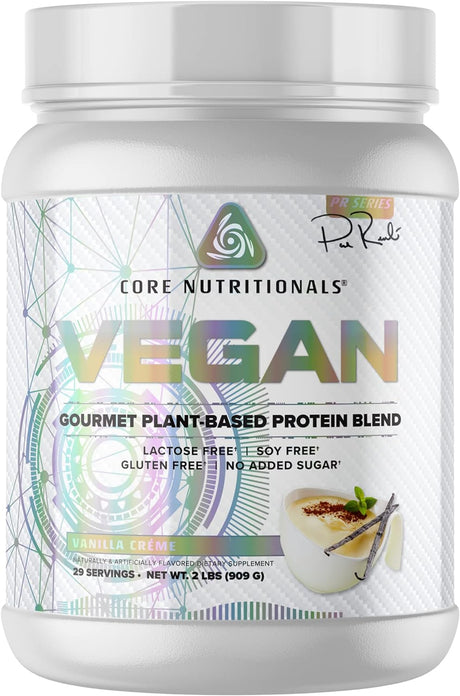 Core Nutritionals Platinum Vegan Gourmet Plant-Based Protein Blend with 21 Grams of Pea Protein, Lactose, Soy and Gluten Free (Vanilla Creme)