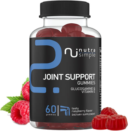 Joint Support Gummies Extra Strength Glucosamine & Vitamin E, Natural Flexibility & Joint Support Supplement - Best Cartilage & Immune Health Support for Women & Men - 60 Gummies