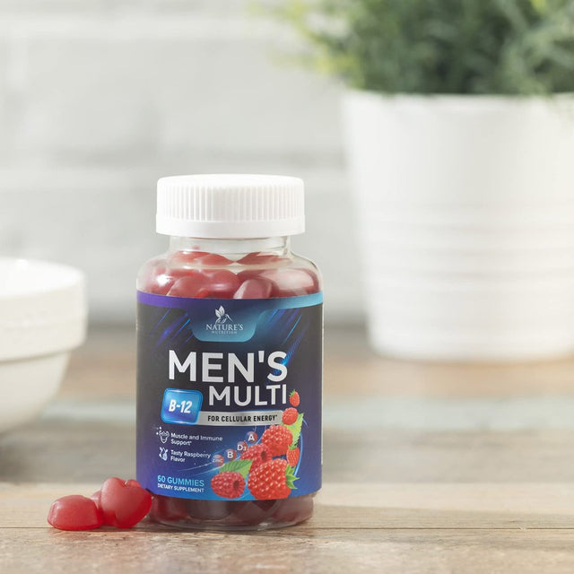 Nature'S Multivitamin for Men Gummies - Berry Flavored Mens Multivitamins Daily Supplement with Vitamins A, C, D, E, B6, B12, & Zinc - Gummy Vitamin for Energy & Immune Health Support - 60 Gummies