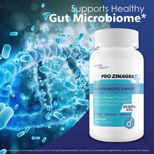 Pro Zinagra RX - Male Probiotic Support - Promote Increased Energy & Endurance - Support Gut & Male Health with Probiotics for Men - 40 Billion CFU Male Formula - Additional Immune Support Benefits