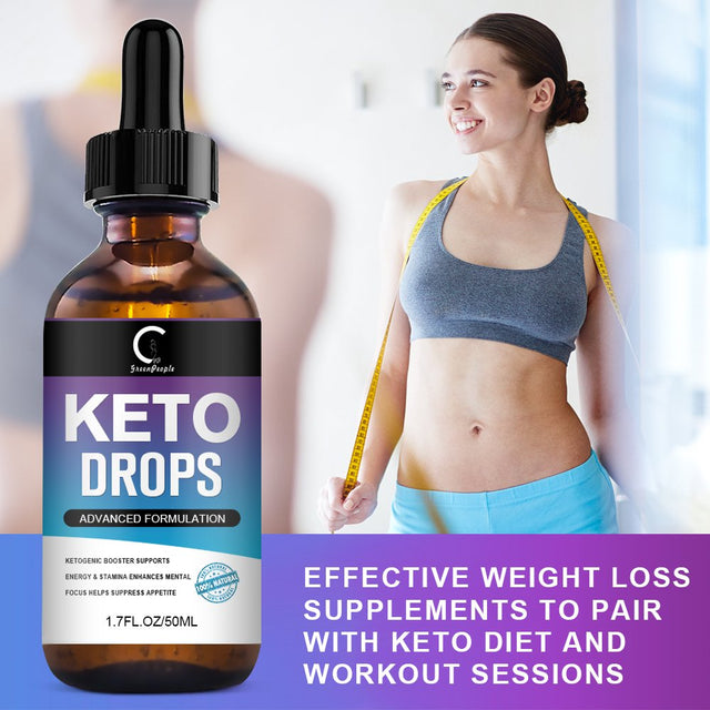 Greenpeople Keto Diet Supplement, Weight Loss Drops, Appetite Suppressant & Metabolism Booster for Adults, 50Ml (1.69 OZ)