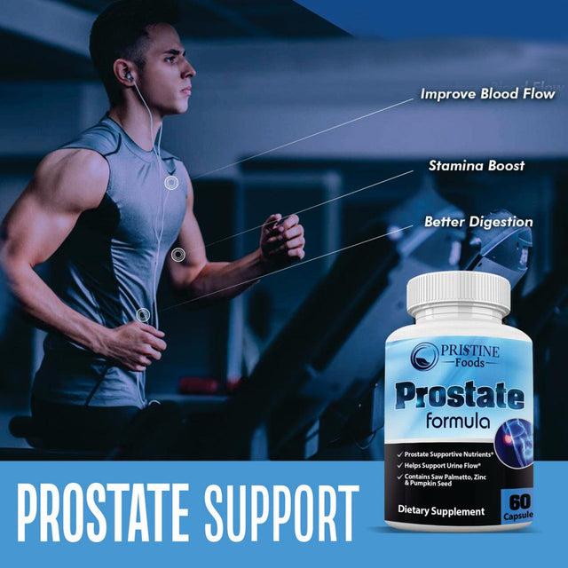 Pristine Foods Prostate Support Supplement - Improves Urinary Health, Bladder Discomfort, Reduce Nighttime Urination, Promote Sleep - 60 Capsules