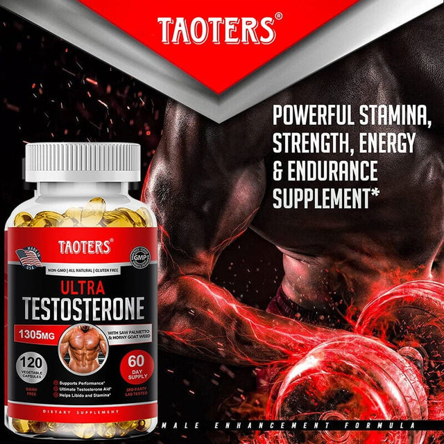 TAOTERS Natural Testosterone Booster - Increase Energy, Improve Muscle Strength & Growth