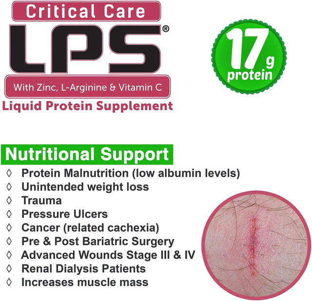 Nutritional Designs LPS Liquid Collagen & Whey Protein Supplement, Sugar-Free, Non-Gmo Drink, Promotes Healthy Skin & Hair for Men & Women. (Critical Care) Peach Mango