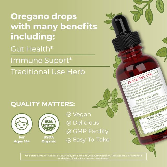 Maryruth'S | USDA Organic Oil of Oregano Liquid Drops | Herbal Blend for Digestive Health & Immune Support | Vegan, Non-Gmo | 1 Fl Oz / 30Ml