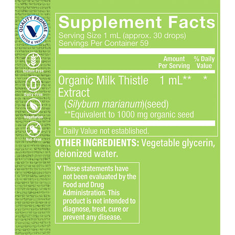 The Vitamin Shoppe Organic Milk Thistle Extract 1,000MG (Silybum Marianum),Herbal Supplement That Supports Liver Health, Cleanse & Detox (2 Fluid Ounces Liquid)