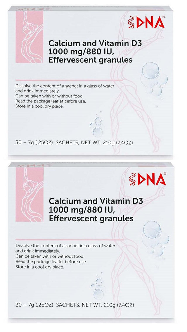 Calcium 1000Mg & Vitamin D3 880 IU Effervescent Form, Supports Bone Health, Easy to Swallow,Dna