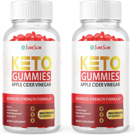 (2 Pack) Sure Slim Keto ACV Gummies - Supplement for Weight Loss - Energy & Focus Boosting Dietary Supplements for Weight Management & Metabolism - Fat Burn - 120 Gummies