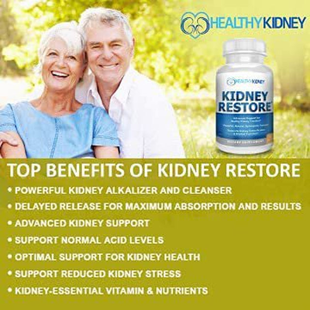 Healthy Kidney Kidney Restore: Kidney Detox Supplement plus Vitamins, for Normal Nutrition, Function & Health, 3 Pack