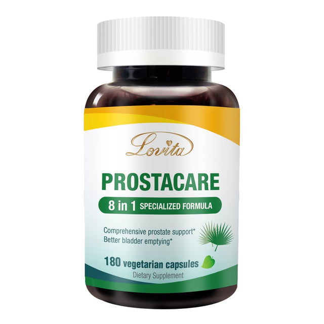 Lovita Prostate Health 8 in 1 Exclusive Prostate Supplements for Men with Saw Palmetto 500Mg, Stinging Nettle, Lycopene, Prevent Hair Loss & Normal Urination Frequency, 180 Veggie Capsules