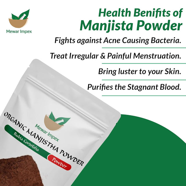 Manjistha (Rubia Cordifolia) Powder (100 Gm) / Ayurvedic Herbal Powder/For Hair, Face, Internal Consume/For Men & Women