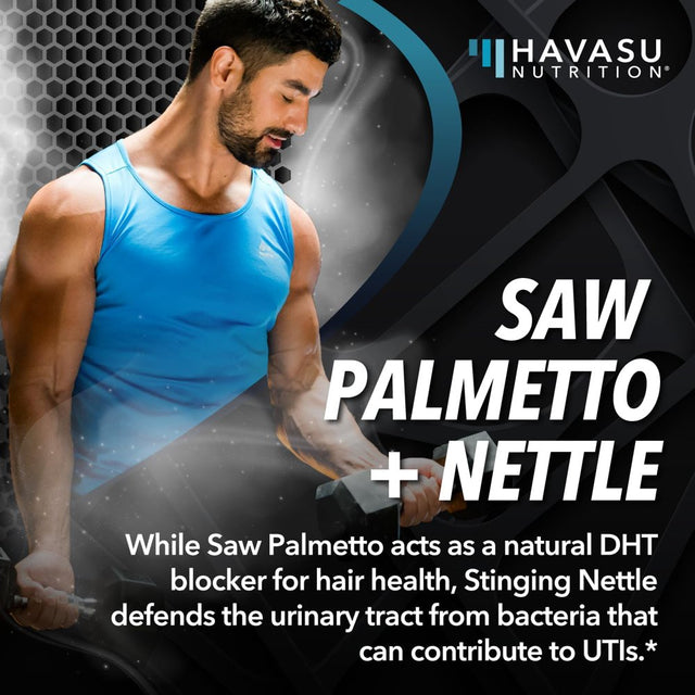 Havasu Saw Palmetto Stinging Nettle Supplement | Men Hair Loss & Prostate Supplement | 120Ct