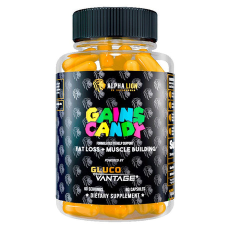 Alpha Lion Gains Candy, Upgrade Workout Performance & Endurance, 60 Capsules DHB Berberine - Glucovantage