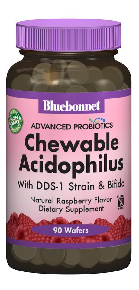 Bluebonnet Advanced Probiotics Chewable Acidophilus, 90 Ct