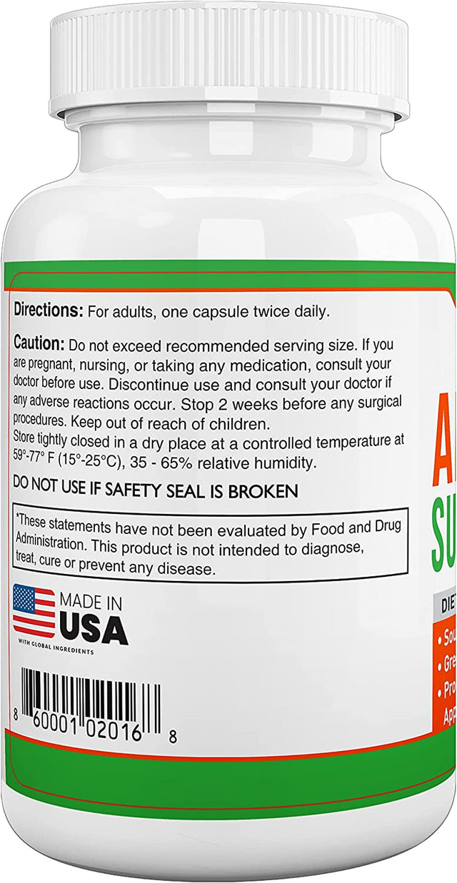 Appetite Suppressant 30 Capsules - S. African Hoodia and Green Tea Extract Control Appetite, Support Weight Loss, Increase Energy and Metabolism, Made in USA