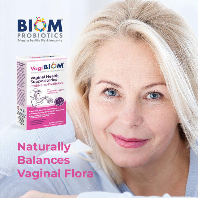 Vagibiom- Biom Probiotics Vaginal Probiotic Suppository for Women, Fragrance Free, 5 Count