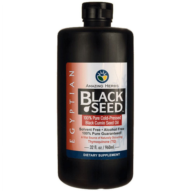 Amazing Herbs - Egyptian Black Seed Cold-Pressed Oil - 32 Fl. Oz.